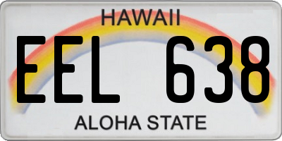 HI license plate EEL638