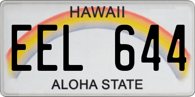 HI license plate EEL644