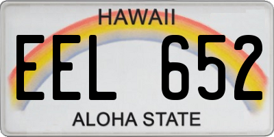 HI license plate EEL652