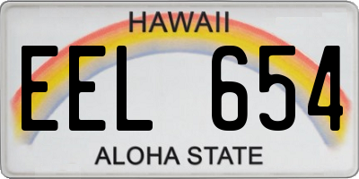 HI license plate EEL654