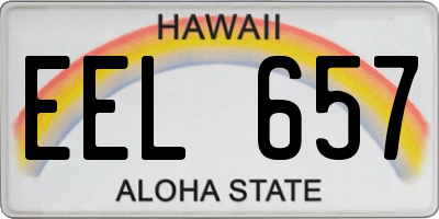 HI license plate EEL657