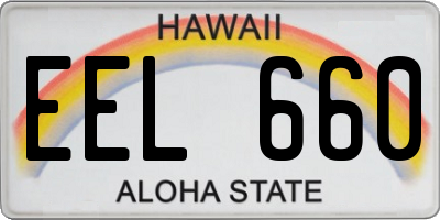 HI license plate EEL660