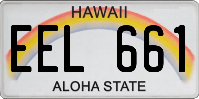 HI license plate EEL661