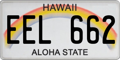 HI license plate EEL662