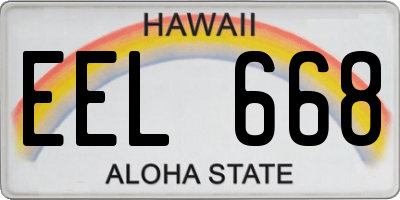 HI license plate EEL668