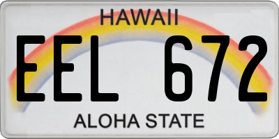 HI license plate EEL672
