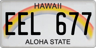 HI license plate EEL677