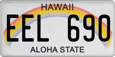 HI license plate EEL690