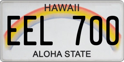 HI license plate EEL700