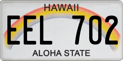 HI license plate EEL702