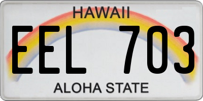 HI license plate EEL703
