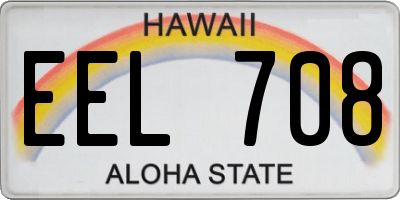 HI license plate EEL708