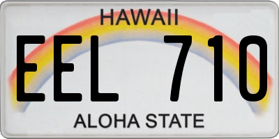 HI license plate EEL710