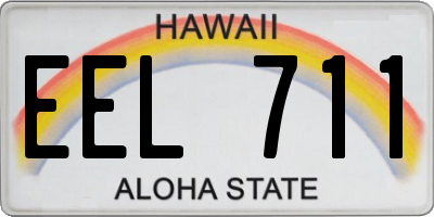 HI license plate EEL711