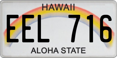 HI license plate EEL716