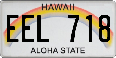 HI license plate EEL718