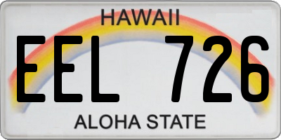 HI license plate EEL726