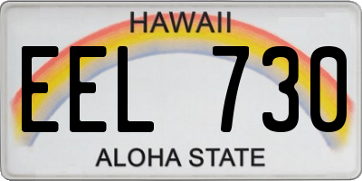 HI license plate EEL730
