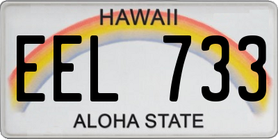 HI license plate EEL733
