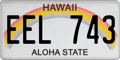 HI license plate EEL743