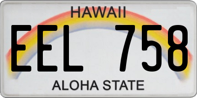 HI license plate EEL758