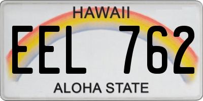 HI license plate EEL762