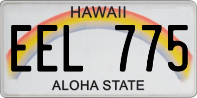 HI license plate EEL775