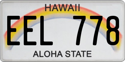 HI license plate EEL778