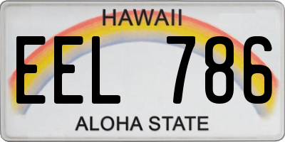 HI license plate EEL786