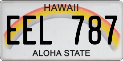 HI license plate EEL787