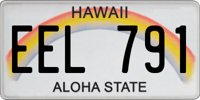 HI license plate EEL791