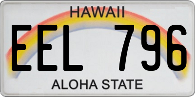 HI license plate EEL796