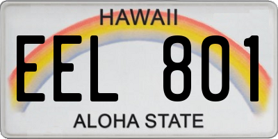 HI license plate EEL801
