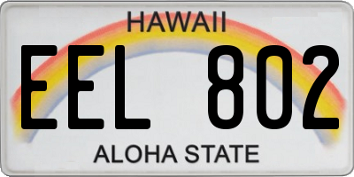 HI license plate EEL802