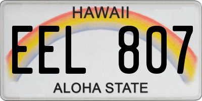 HI license plate EEL807