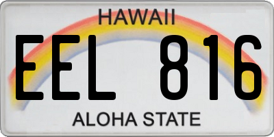 HI license plate EEL816