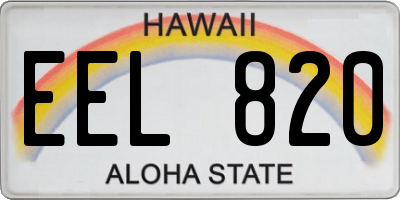 HI license plate EEL820