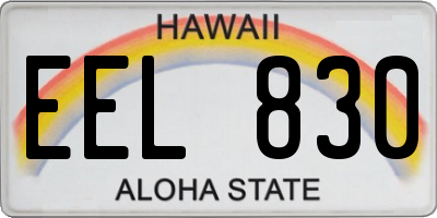 HI license plate EEL830