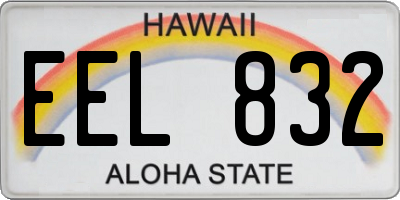 HI license plate EEL832
