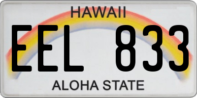 HI license plate EEL833
