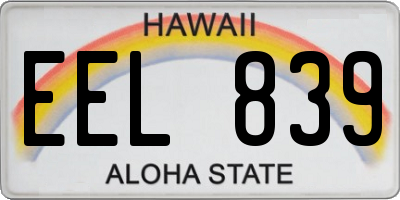 HI license plate EEL839