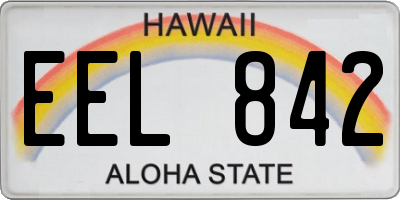 HI license plate EEL842
