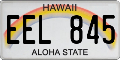 HI license plate EEL845