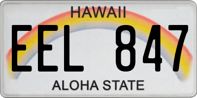 HI license plate EEL847