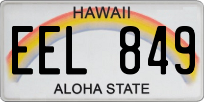 HI license plate EEL849