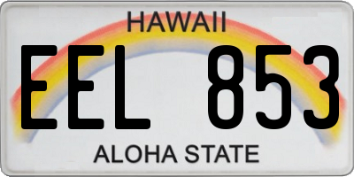 HI license plate EEL853