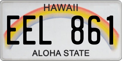 HI license plate EEL861
