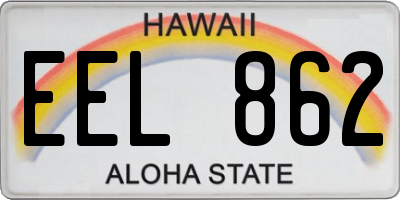 HI license plate EEL862