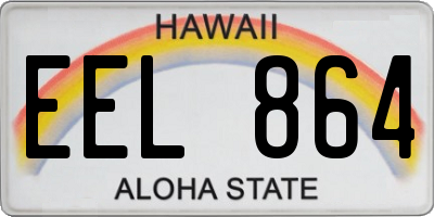 HI license plate EEL864