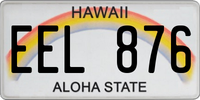 HI license plate EEL876